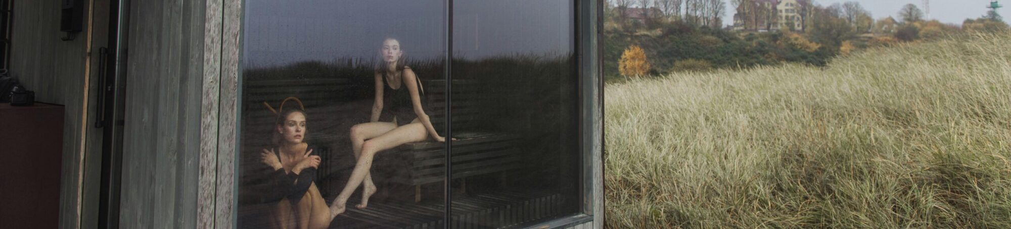 Outdoor sauna in nature