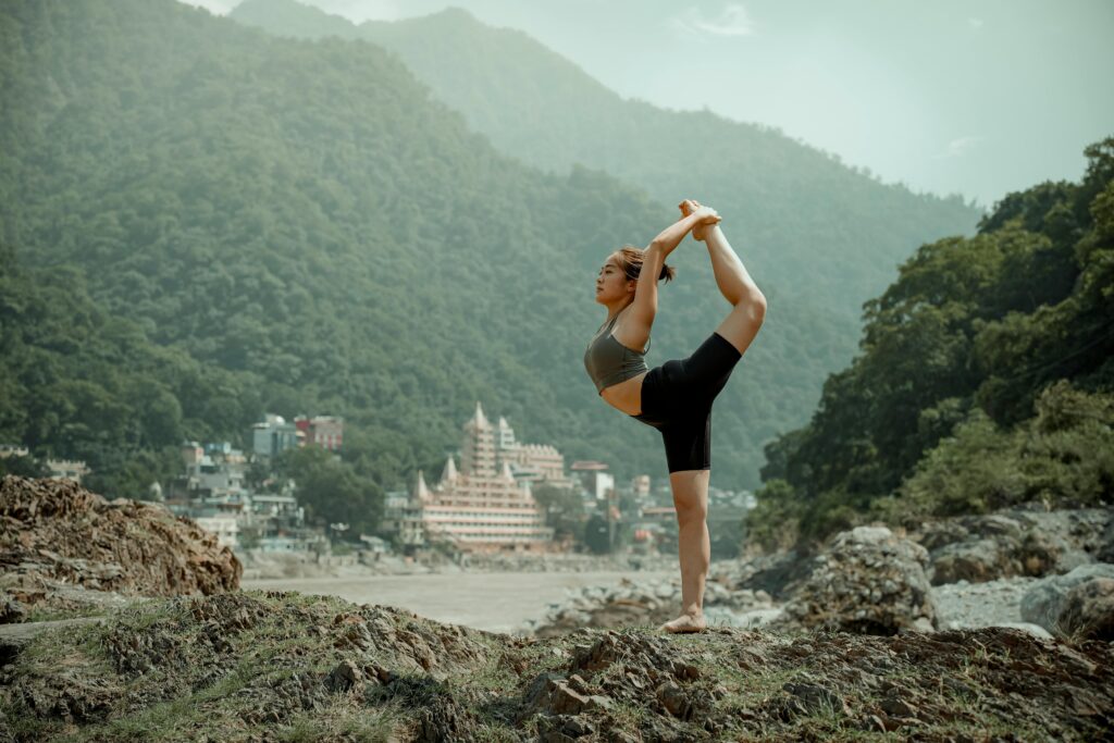 Outdoor yoga to find balance